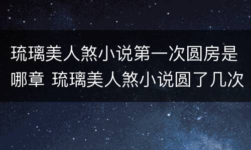 琉璃美人煞小说第一次圆房是哪章 琉璃美人煞小说圆了几次房