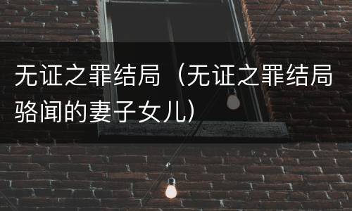 无证之罪结局（无证之罪结局骆闻的妻子女儿）