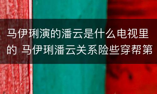 马伊琍演的潘云是什么电视里的 马伊琍潘云关系险些穿帮第几集