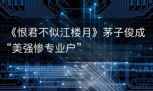 《恨君不似江楼月》茅子俊成“美强惨专业户”