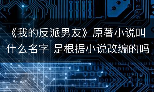 《我的反派男友》原著小说叫什么名字 是根据小说改编的吗