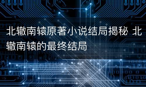 北辙南辕原著小说结局揭秘 北辙南辕的最终结局
