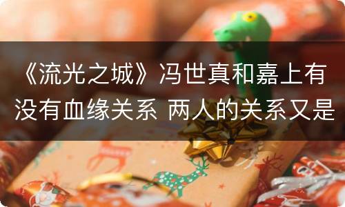 《流光之城》冯世真和嘉上有没有血缘关系 两人的关系又是什么