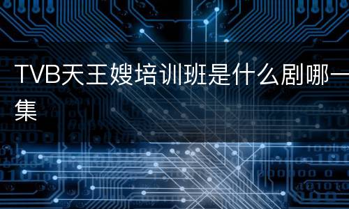 TVB天王嫂培训班是什么剧哪一集