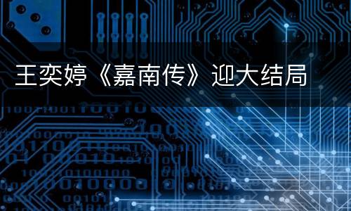 王奕婷《嘉南传》迎大结局