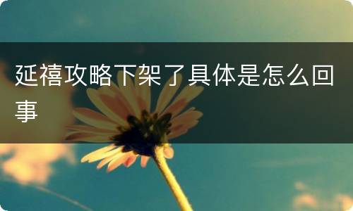 延禧攻略下架了具体是怎么回事