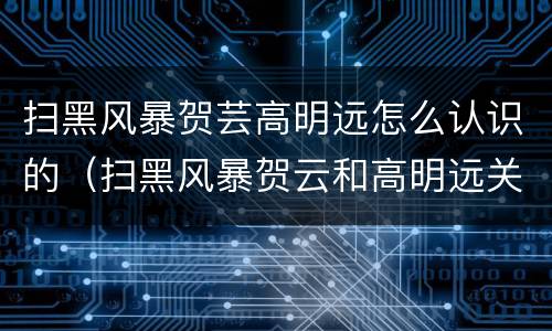 扫黑风暴贺芸高明远怎么认识的（扫黑风暴贺云和高明远关系）